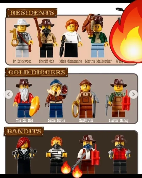 Lego Bricklink Gold Mine Expedition 12 Minifigures Only Brand New