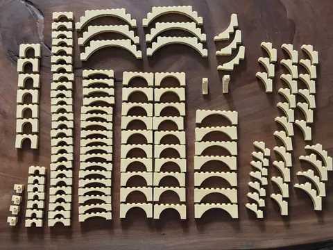 LEGO 130pc Tan Arch Lot Raised Inverted Bow Castle Building Parts