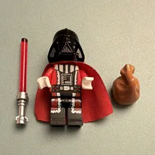LEGO Star Wars Darth Vader Minifigure with Red Cape, Lightsaber & Bag