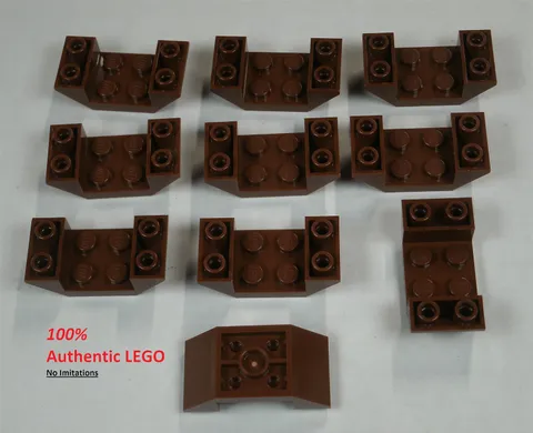LEGO NEW 2x4 Reddish Brown Slope (45°) Double Inverted (10x) 6039192 Brick 4871