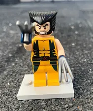 LEGO Wolverine Minifigure w/ Claws Yellow Outfit Black Hair Single Figure
