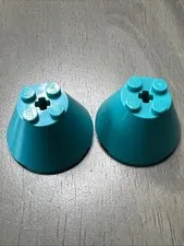 LEGO 3943b Dark Turquoise Cone 4 x 4 x 2 with Axle Hole 2 Pieces