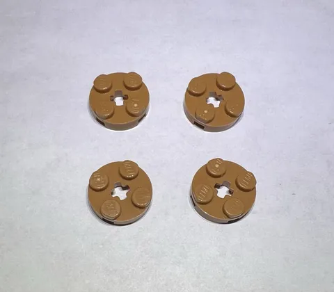 Lego Lot Of 4 Medium Nougat 2x2 Round Plate Plates New City Part