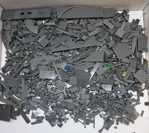 Lego Sorted DARK GRAY - Various Bricks Only - 4 lb  Bulk Lot
