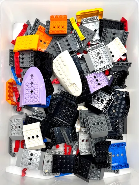 2 Lb. Mixed Lot of Genuine LEGO 4X and 6X Inverted Slopes & Aircraft Fuselage