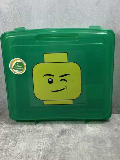 LEGO Hard Transparent Green Plastic Travel Storage Case 2010