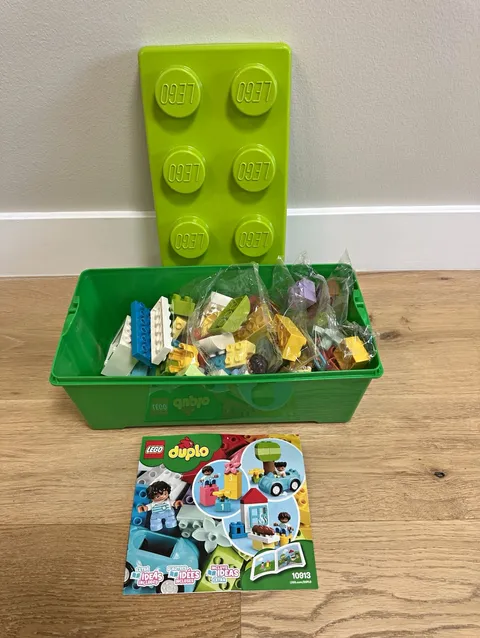 LEGO DUPLO 10913 Brick Box – Unused – 63/65 Pieces – Instructions & Storage Box