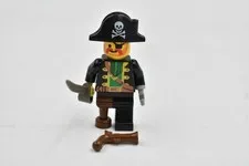 LEGO Minifigure 1980s / 1990s Pirate Ship Captain Red Beard pi055 + Gray Cutlass