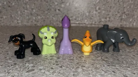 Lego Duplo Animal and Dinosaur Figure Lot of 5 Dinos Dog Elephant
