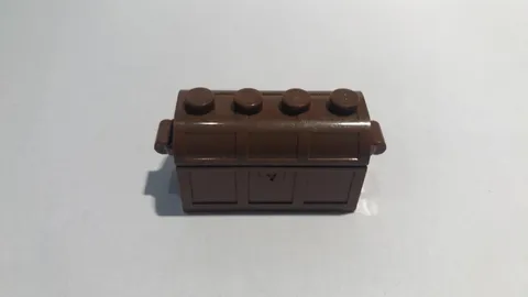 Lego Container, Treasure Chest Thin Hinge Curved Lid 4738bc01 Brown Brown