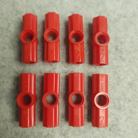 LEGO 32034 Technic Axle and Pin Connector Angled Number 2 180 degrees Red x8