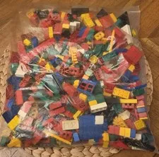 LEGO 2 LB Bulk Lot Vintage Mixed Bricks Parts Minifigures Wheels Windows...