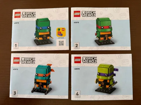 Lego 40878 Brickheadz TMNT Instruction Manuals Only Teenage Mutant Ninja Turles