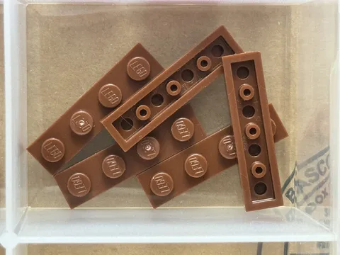 LEGO Parts - Reddish Brown Plate 1 x 4 - No 3710 - QTY 5