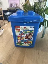 Lego Basic Blue Storage Container - Vintage 1987 With Lego Inside Duplo Official