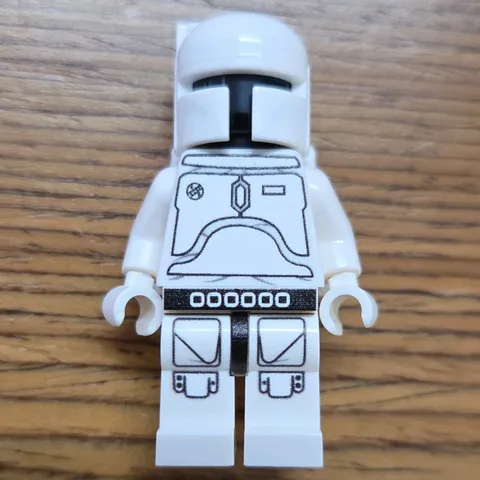 Brickluv White Boba Fett custom printed minifigure 