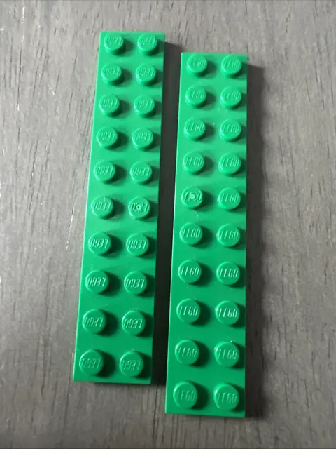 LEGO 3832 Green Plate 2 x 10 - 2 Pieces