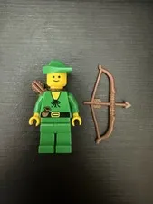 GENUINE RARE Lego Forestman Minifigure VINTAGE - Green Archer Minifigure 