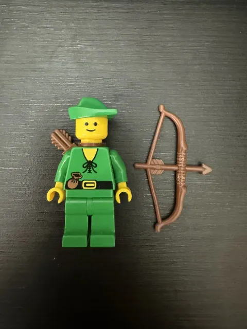 GENUINE RARE Lego Forestman Minifigure VINTAGE - Green Archer Minifigure 