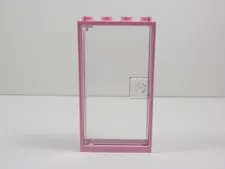 LEGO Pink 1x4x6 Door Frame w/ Trans Clear Door Minifig S9
