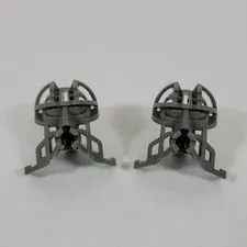 2X LEGO Bionicle Old DARK GREY Tohunga Head Connector Block Part Lot 32579