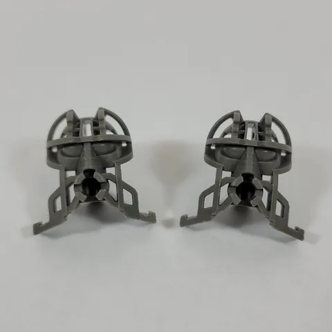 2X LEGO Bionicle Old DARK GREY Tohunga Head Connector Block Part Lot 32579