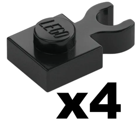 Lego NEW Plate with Open O Clip  1 x 1  Modified Piece Qty 4 Part 4085 BK1