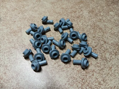LEGO BULK LOT OF 23 LIGHT BLUISH GRAY BAR 1L ANGLED HOLLOW STUD #65578
