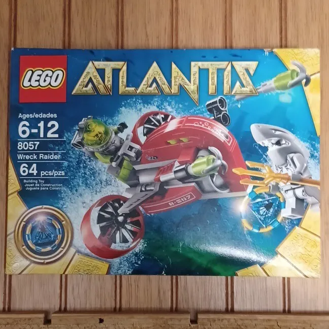 LEGO Atlantis Wreck Raider 8057 Harpoon Shooter 64 pcs Ages 6-12 Box