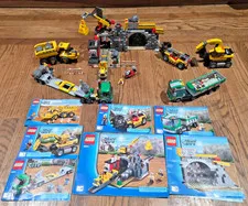 LOT OF 3 LEGO CITY SETS THE MINE 4204 DUMP TRUCK 7631 & EXCAVATOR TRANSPORT 4203