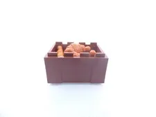 Lego Croissants, set of 5, in reddish-brown crate