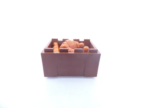 Lego Croissants, set of 5, in reddish-brown crate