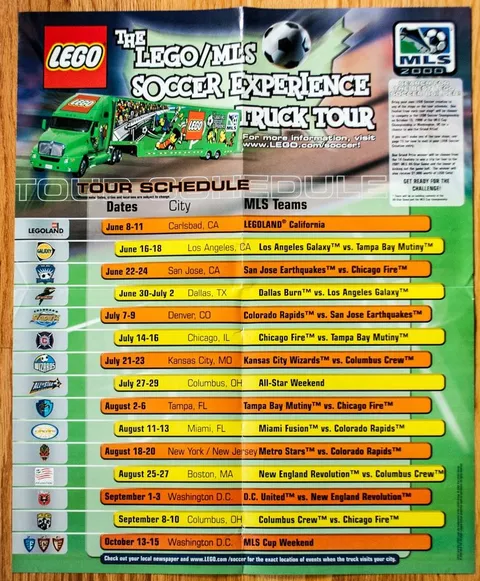 Lego MLS Soccer Experience It Kicks! Poster Teams Truck Tour Schedule