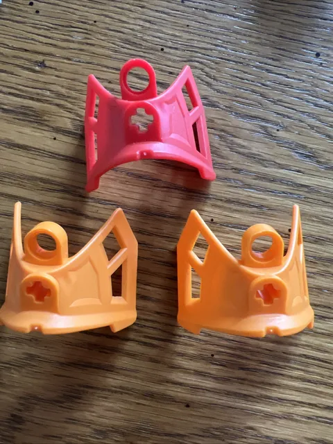 Lego 64292 Bionicle Orange Red Shin Ankle Guard 3 Pieces Ackar XPlode Rotor Rare