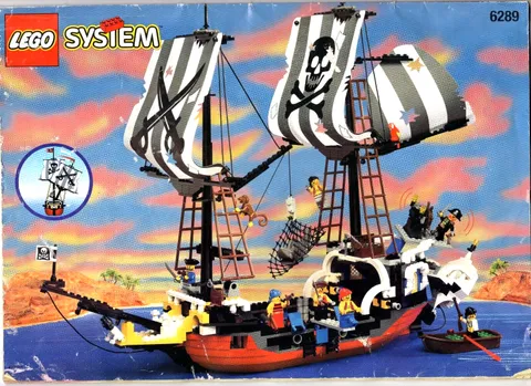 (Water Damaged) LEGO Pirates (6289) Red Beard Runner Instruction Manual