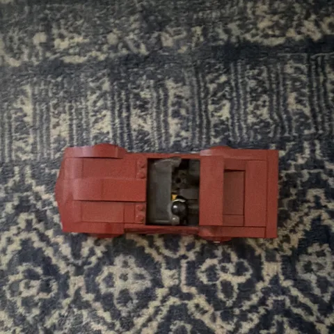 LEGO Red Brick-Built Car Vehicle Build with Minifigure Driver PREBUILT