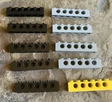 Lego 3702 Technic Brick 1 x 8 with Holes. 10 Total Pieces