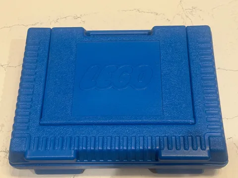 Vintage Lego Blue Bin Hard Plastic Carrying Case Storage Box W/ Latches- 1984