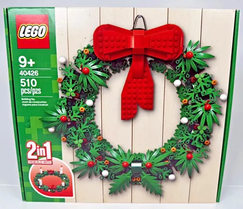 Lego Christmas Wreath 2-in-1 Advent Wreath 40426 Red Bow 4 Candles 510pcs SEALED