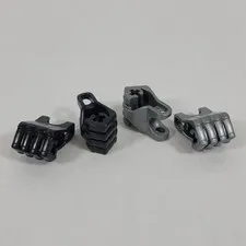LEGO Hero Factory BLACK & FLAT SILVER 4 Fingers Fist w/ Axle Hole Part Lot 93575