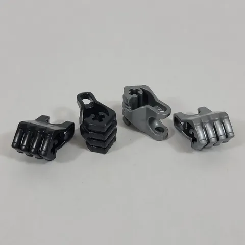 LEGO Hero Factory BLACK & FLAT SILVER 4 Fingers Fist w/ Axle Hole Part Lot 93575