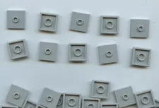 LEGO x20 LB Gray Plate, Modified 2 x 2 with Groove and 1 Stud in Center (Jumper)