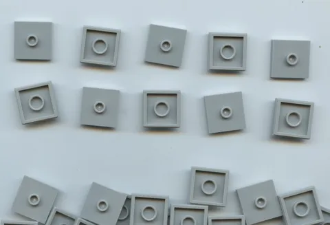 LEGO x20 LB Gray Plate, Modified 2 x 2 with Groove and 1 Stud in Center (Jumper)