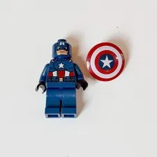 LEGO Minifigure Captain America Dark Blue Suit sh014 Super Heroes Avengers