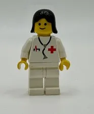 LEGO Vintage Doctor - Stethoscope, White Legs, Black Female Hair inv.572
