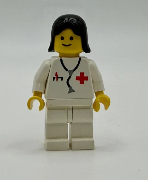 LEGO Vintage Doctor - Stethoscope, White Legs, Black Female Hair inv.572