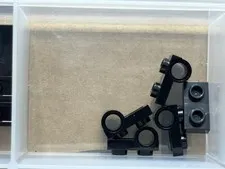LEGO Parts - Black Plate 1 x 2 with Pin Hole on Bottom - No 18677 - QTY 5
