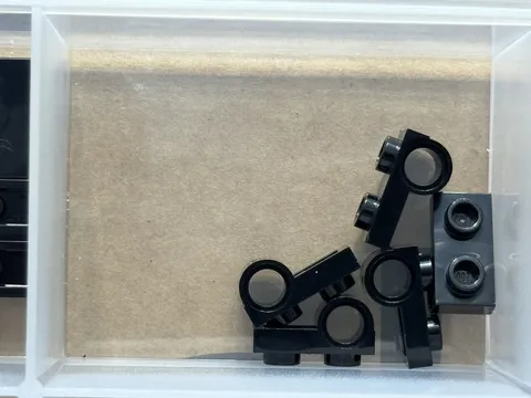 LEGO Parts - Black Plate 1 x 2 with Pin Hole on Bottom - No 18677 - QTY 5