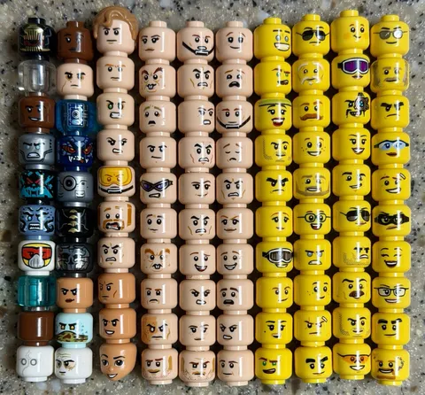 LEGO 100 Pc Minifigure Head Face Assorted Lot