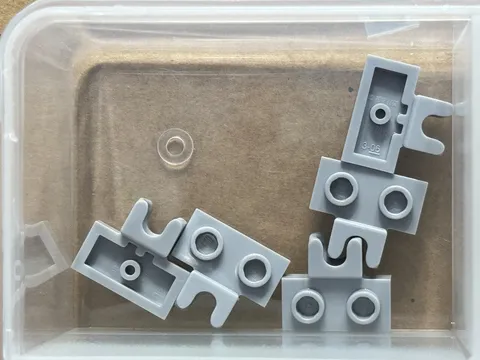 LEGO Parts - Light Bluish Gray Plate 1 x 2 Tow Socket Side - No 14704 - QTY 5